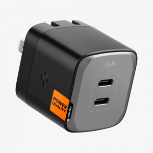 Spigen ArcStation™ Pro GaN Dual Port | 30W Usb-C Wall Charger MIdnight BlACK | LMPK-19273