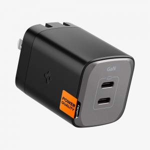 Spigen ArcStation™ Pro GaN Dual Port | 65W Usb-C Wall Charger MIdnight BlACK | AEDT-57826