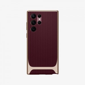 Spigen Herringbone™ (Neo Hybrid) Galaxy S22 Ultra Case Burgundy | EDFL-15872