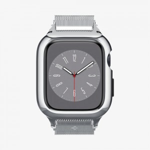 Spigen Metal Fit Pro Apple Watch (45Mm) Case + Band Silver | YBQT-12548