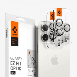 Spigen Optik Pro EZ Fit Iphone 15 Pro Lens Protector White Titanium | PBFT-75938