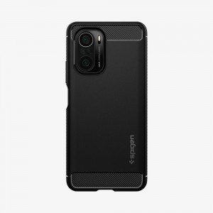 Spigen Rugged Armor Poco F3 Case Matte Black | NAWT-10458