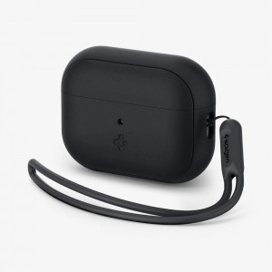 Spigen Silicone Fit + Strap Airpods Pro 2 Case Black + Black Strap | IGXN-49725