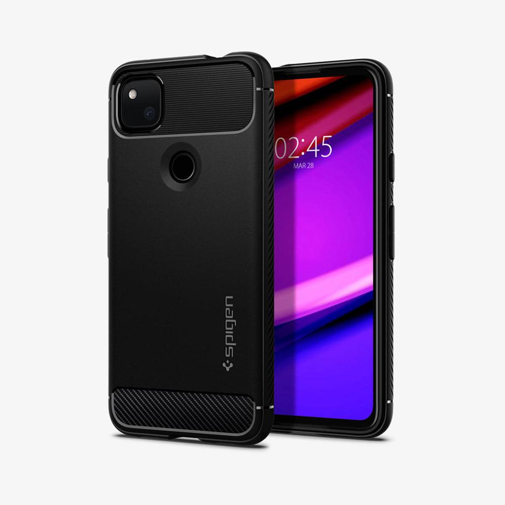 Spigen Air Cushion Technology Rugged Armor Case for Google Pixel 4a Pixel 4A Case Matte Black | AREH-12609