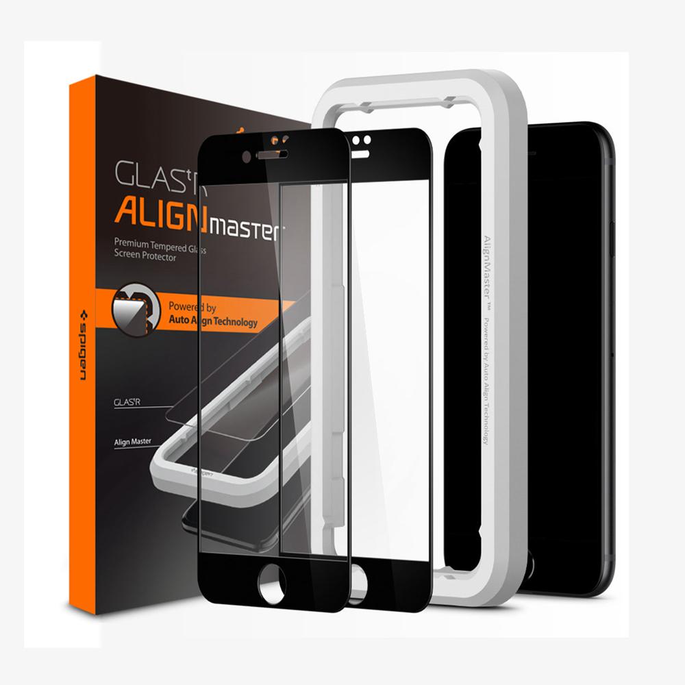 Spigen Alignmaster Full Cover Black Iphone Se (3Rd Gen) Screen Protector Clear | BJOW-87056