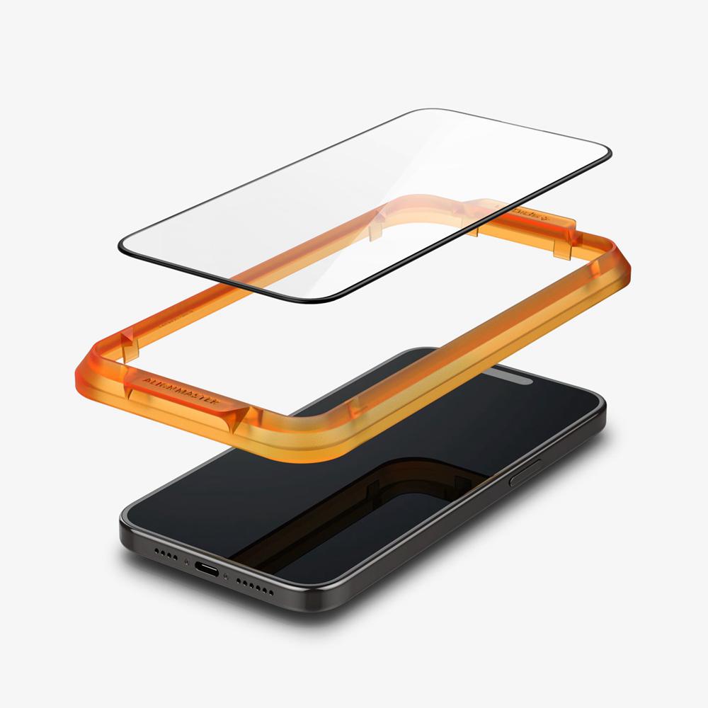 Spigen Alignmaster Full Cover Black Iphone 15 Pro Max Screen Protector Clear | HUDN-36457