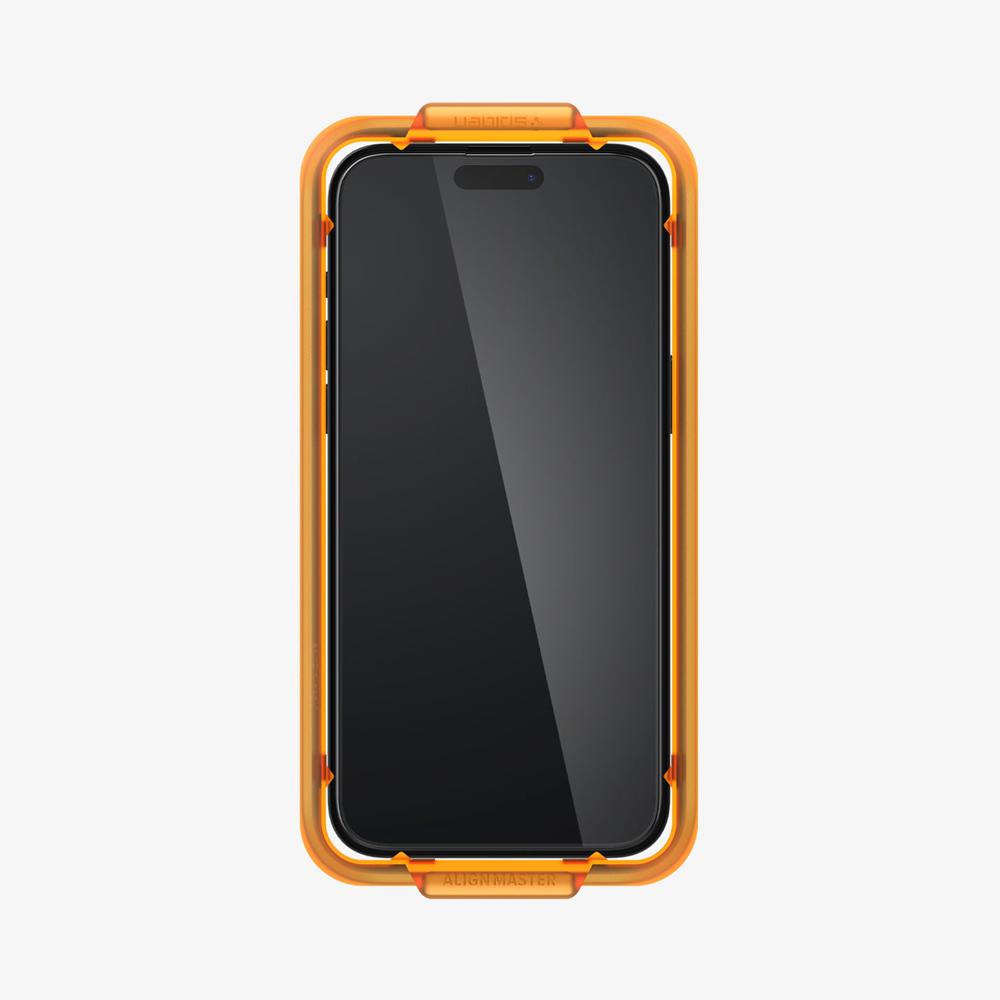 Spigen Alignmaster Full Cover Black Iphone 15 Pro Max Screen Protector Clear | HUDN-36457