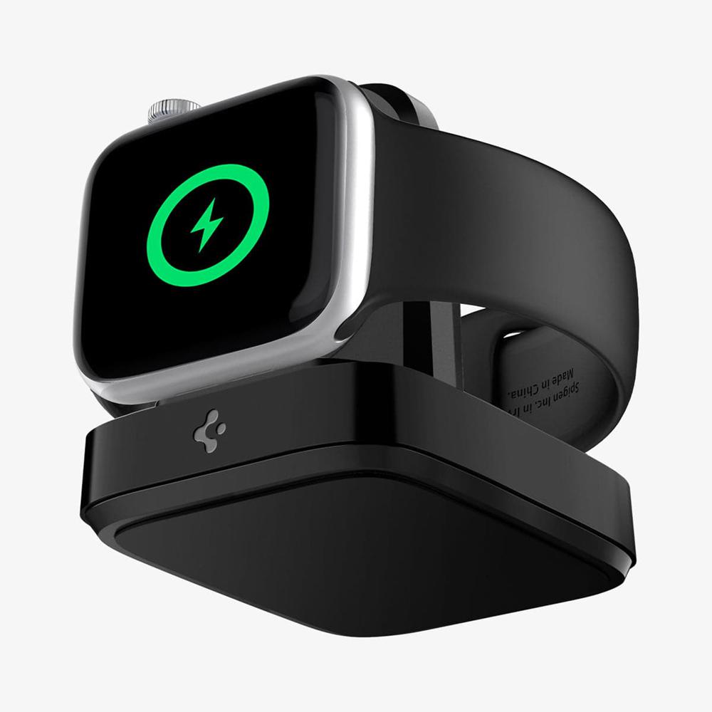 Spigen ArcField™ Watch Stand | 2.5W Apple Watch Wireless Charger Black | KGWX-74521