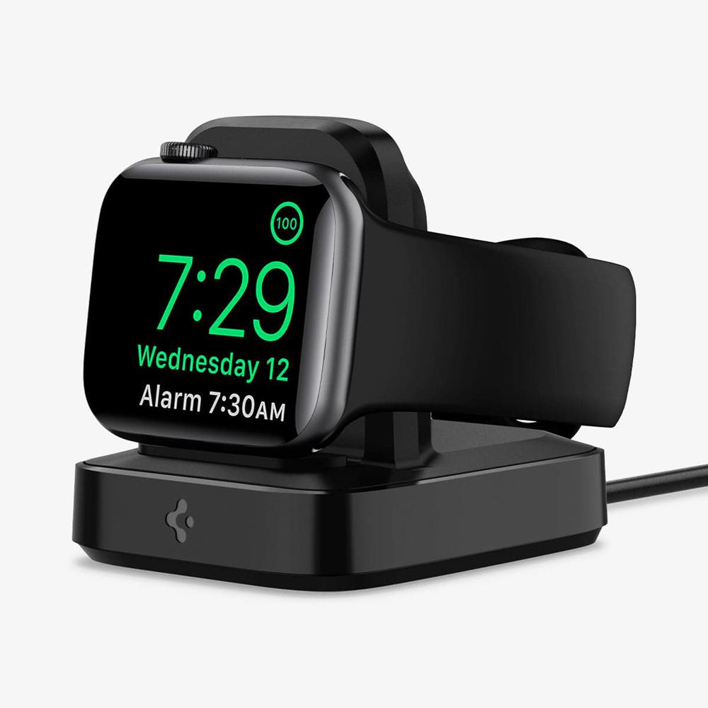 Spigen ArcField™ Watch Stand | 2.5W Apple Watch Wireless Charger Black | KGWX-74521