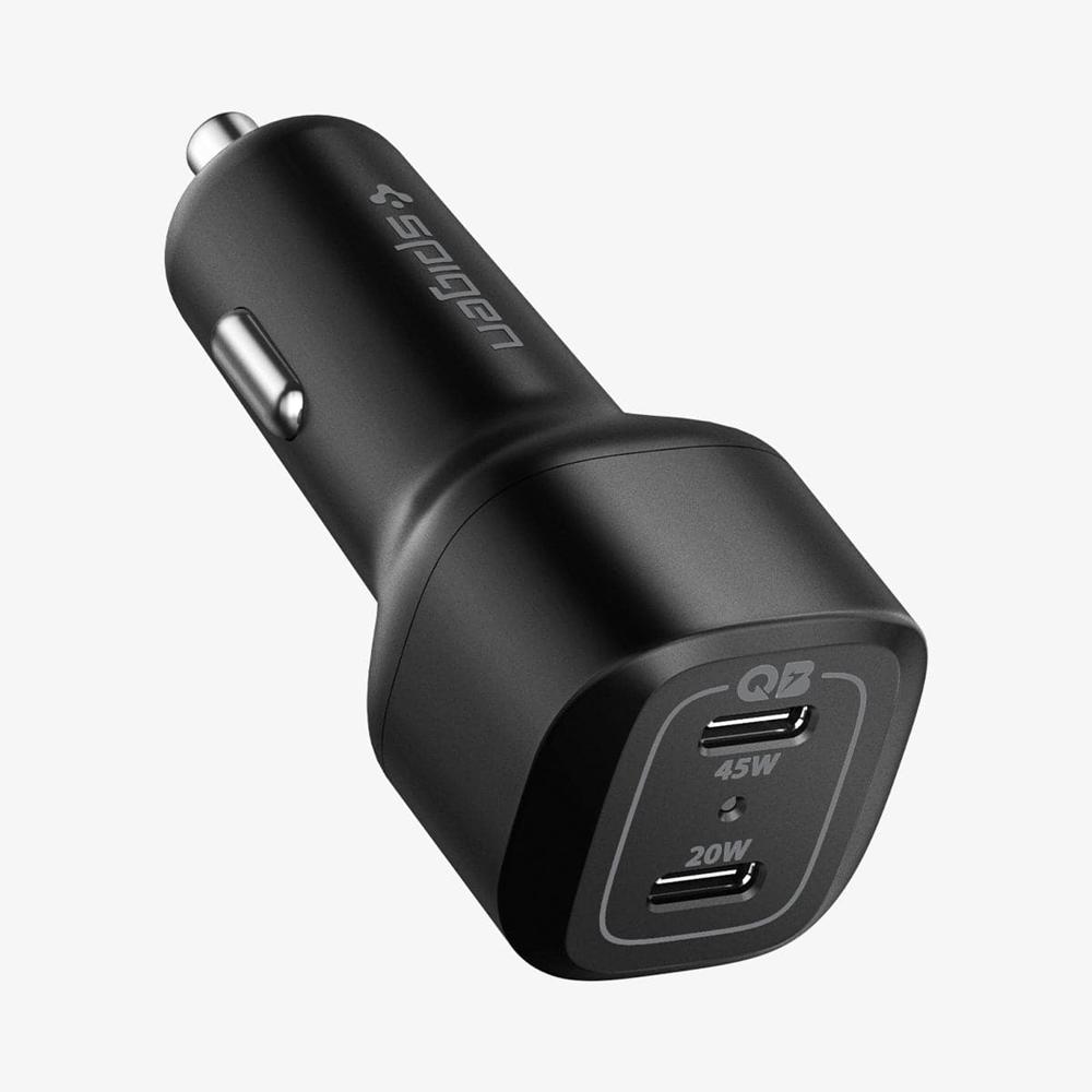 Spigen ArcStation™ Dual Port | 65W Usb-C Car Charger Black | TFOG-06389