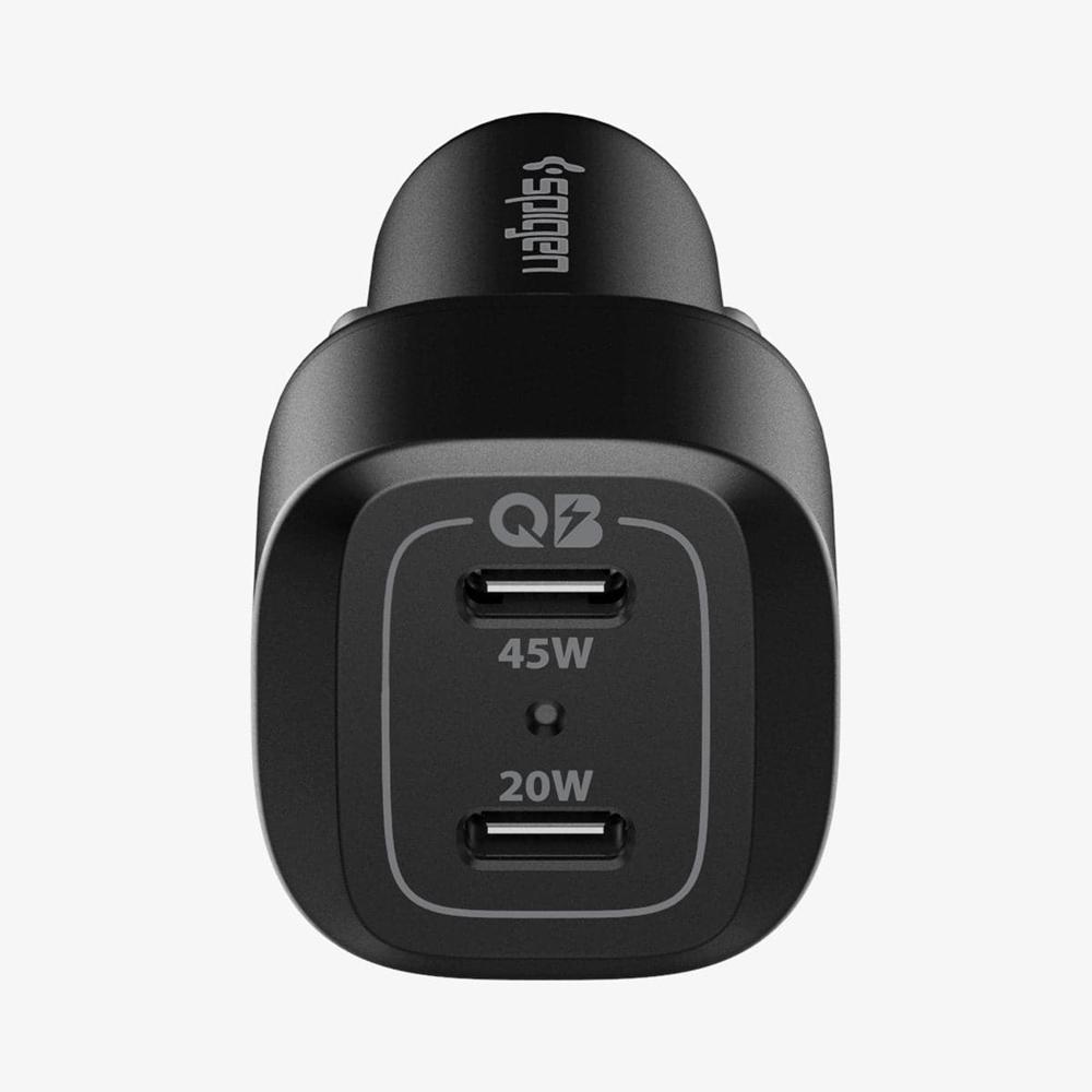 Spigen ArcStation™ Dual Port | 65W Usb-C Car Charger Black | TFOG-06389