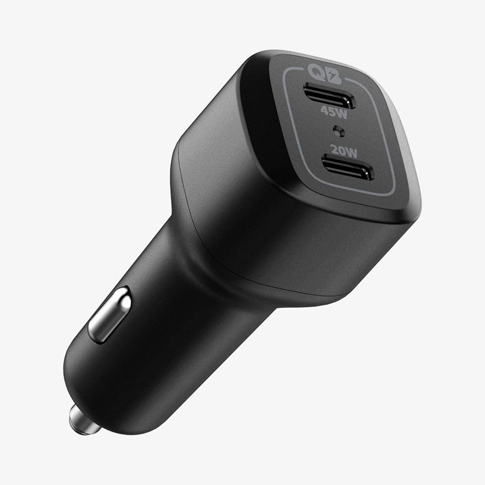 Spigen ArcStation™ Dual Port | 65W Usb-C Car Charger Black | TFOG-06389