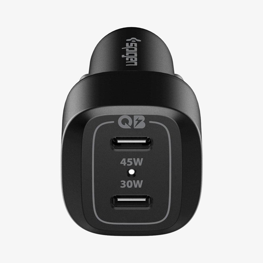 Spigen ArcStation™ Dual Port | 75W Usb-C Car Charger Black | WSHM-80672