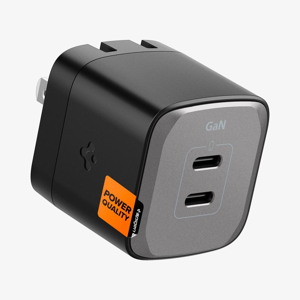 Spigen ArcStation™ Pro GaN Dual Port | 30W Usb-C Wall Charger MIdnight BlACK | HTKZ-79021