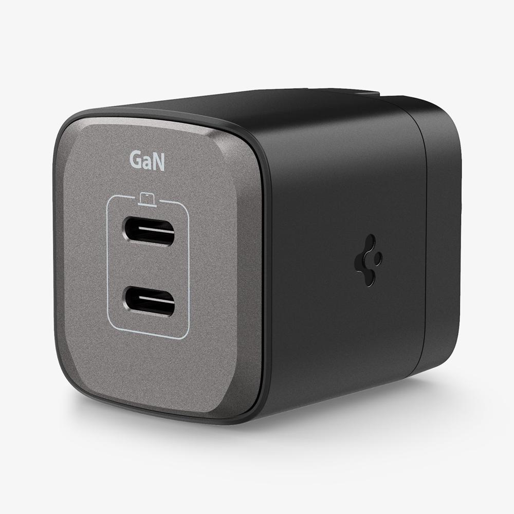 Spigen ArcStation™ Pro GaN Dual Port | 45W Usb-C Wall Charger MIdnight BlACK | FXMJ-06148