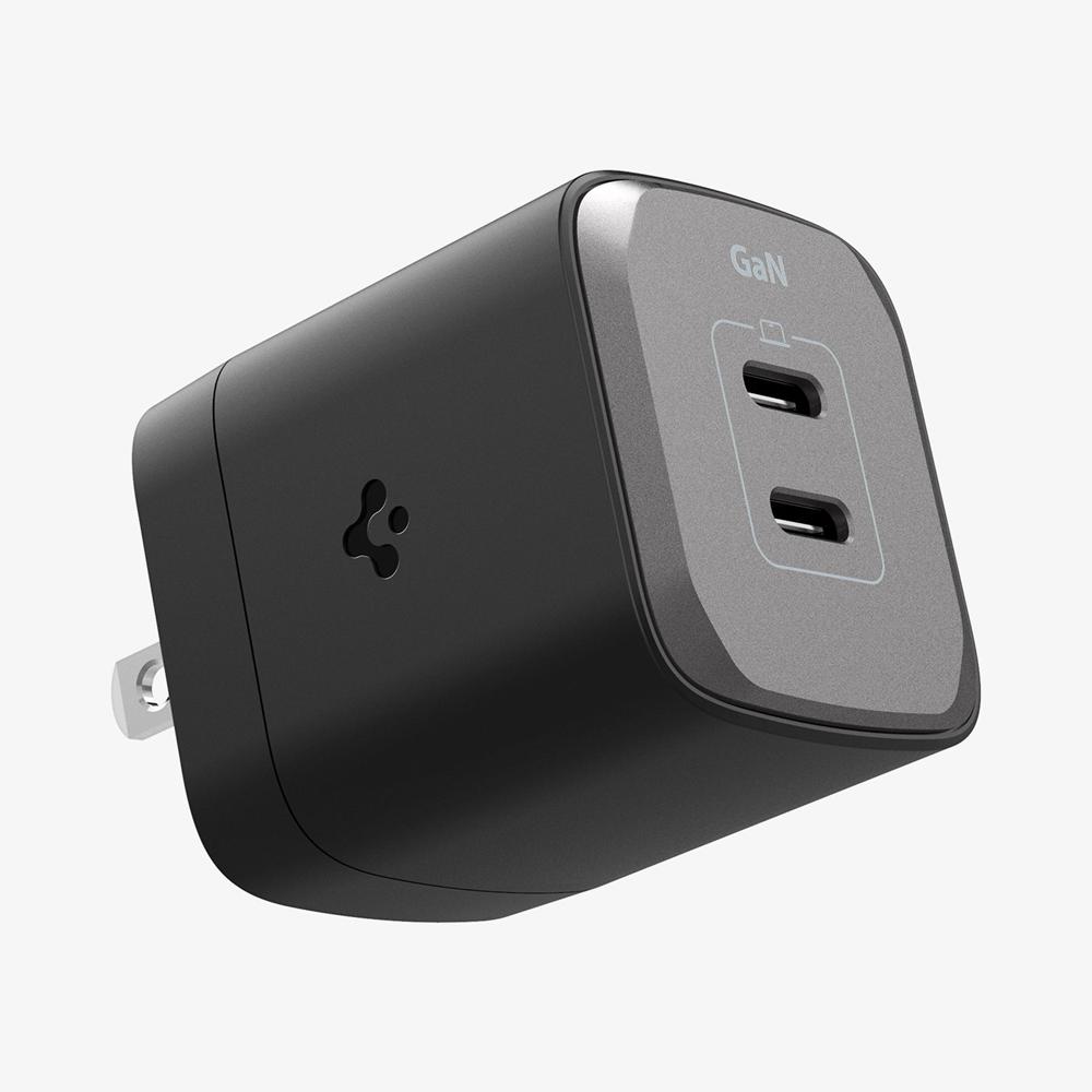 Spigen ArcStation™ Pro GaN Dual Port | 45W Usb-C Wall Charger MIdnight BlACK | FXMJ-06148