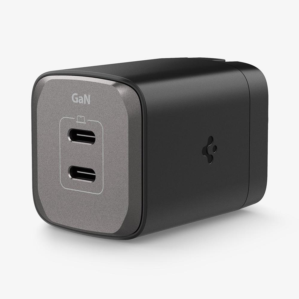 Spigen ArcStation™ Pro GaN Dual Port | 65W Usb-C Wall Charger MIdnight BlACK | AEDT-57826