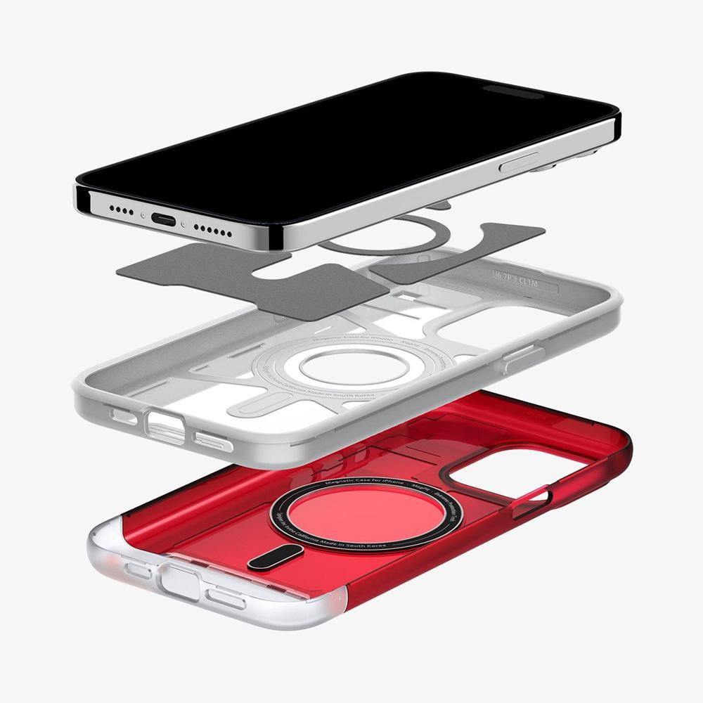 Spigen Classic C1 (MagFit) Iphone 15 Pro Case Ruby red | LXOD-82913