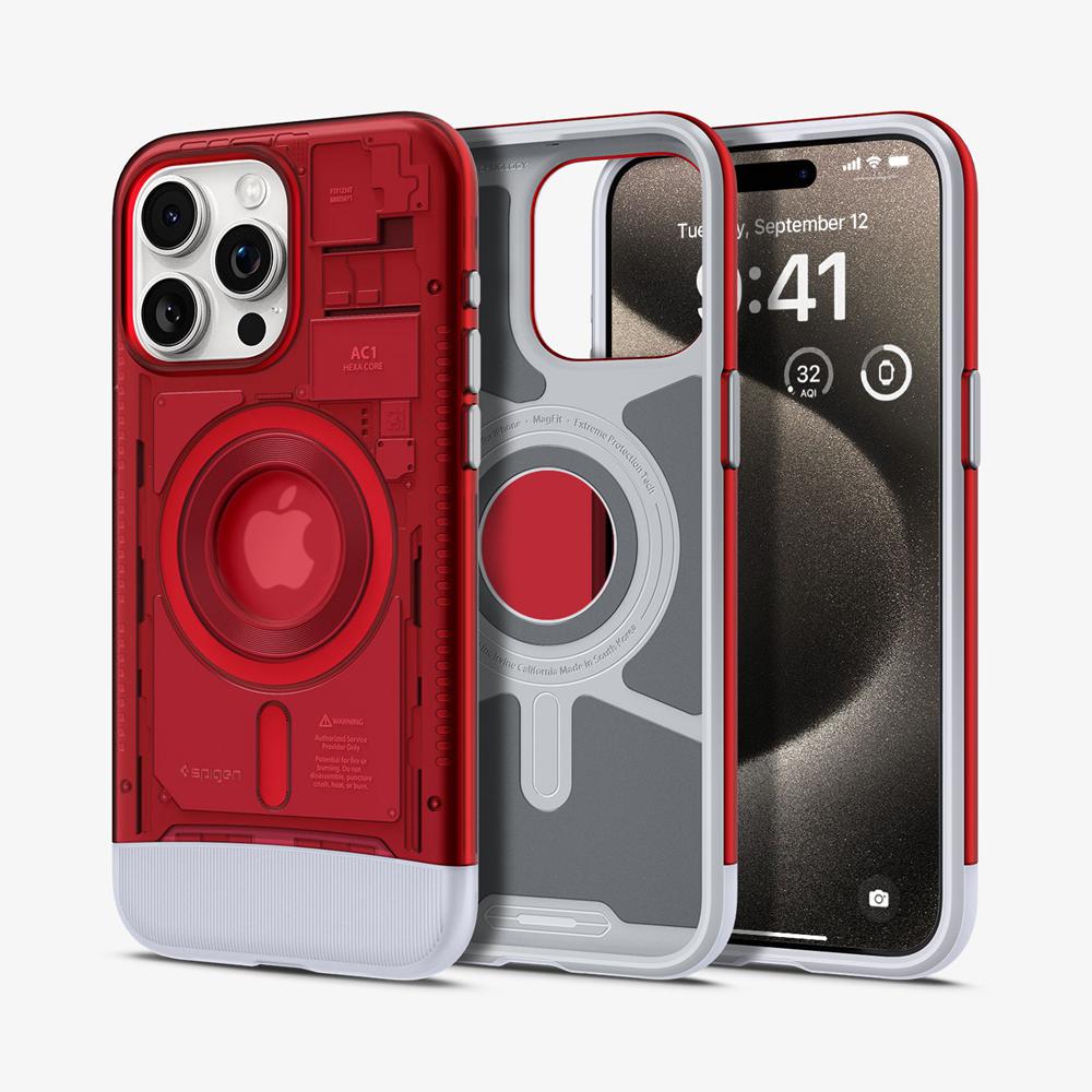 Spigen Classic C1 Wallet Set (MagFit) Iphone 15 Series Wallet Set (Magfit) Ruby red | UHFT-42975