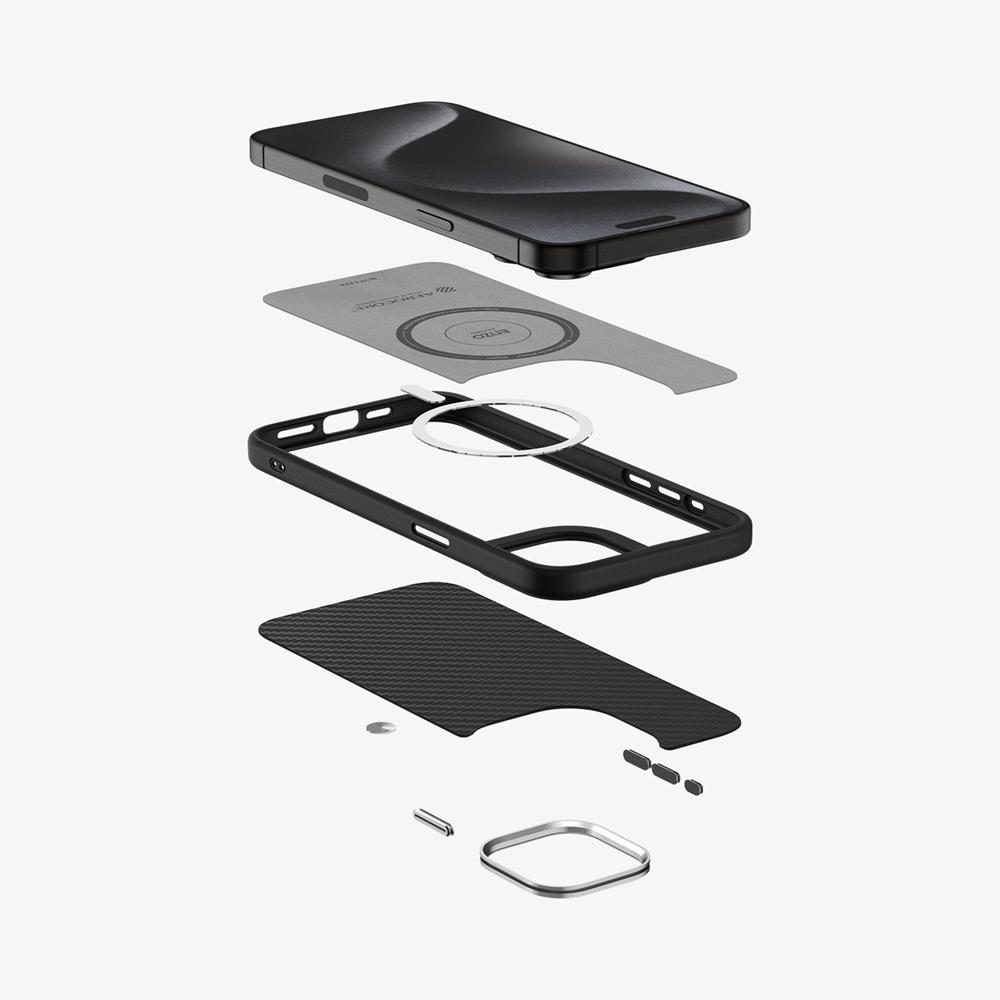 Spigen Enzo Aramid (MagFit) Iphone 15 Pro Max Case Matte Black | MLKN-06924