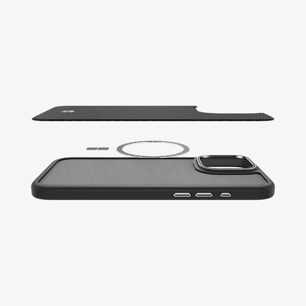 Spigen Enzo Aramid (MagFit) Iphone 16 Pro Max Case Black Silver | YOZL-76152