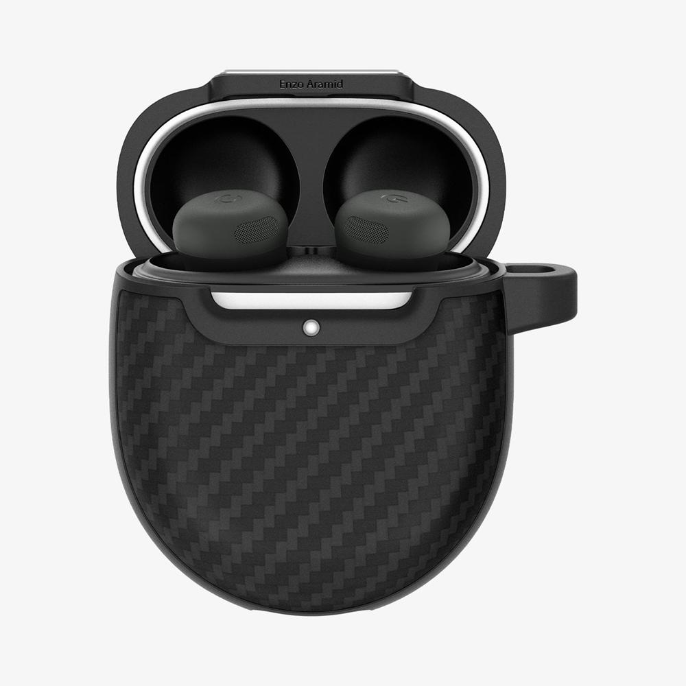 Spigen Enzo Aramid Pixel Buds Pro 2 Case Matte Black | MKDE-63072