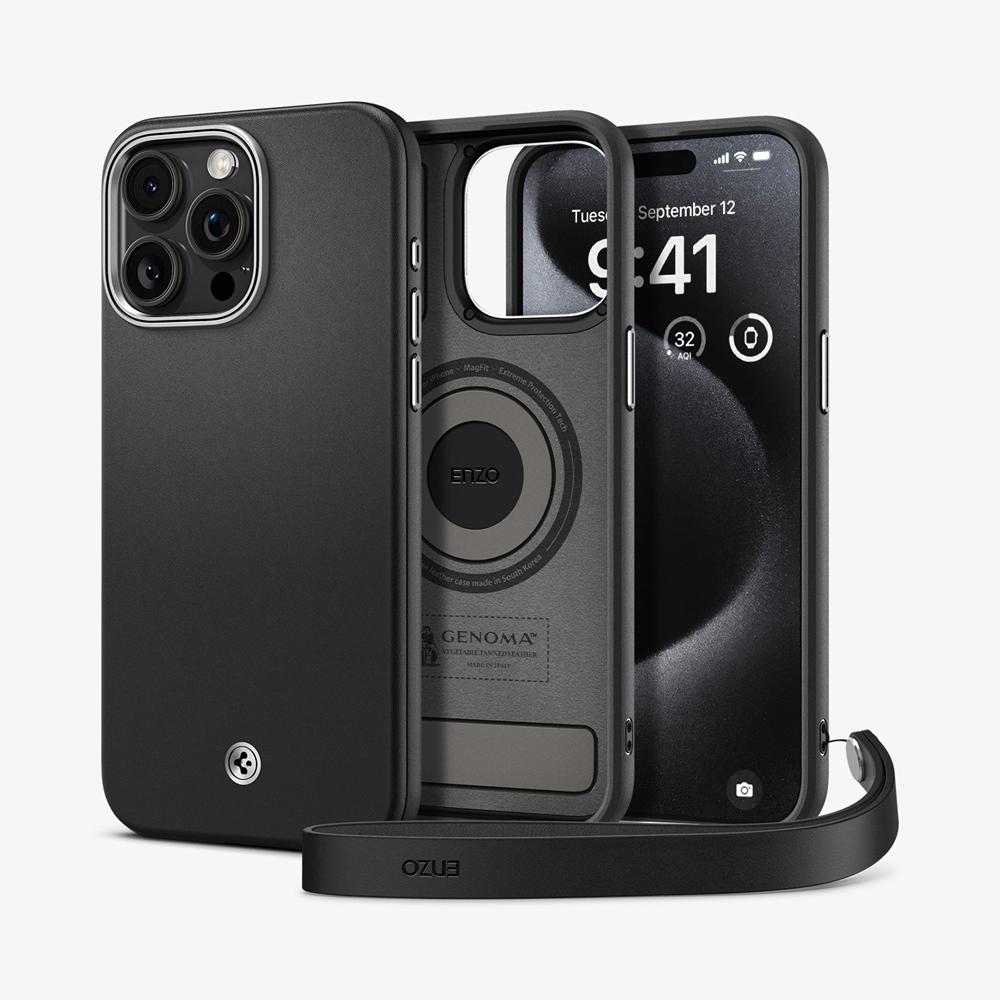 Spigen Enzo Iphone 15 Pro Max Case Black | MEZJ-41276