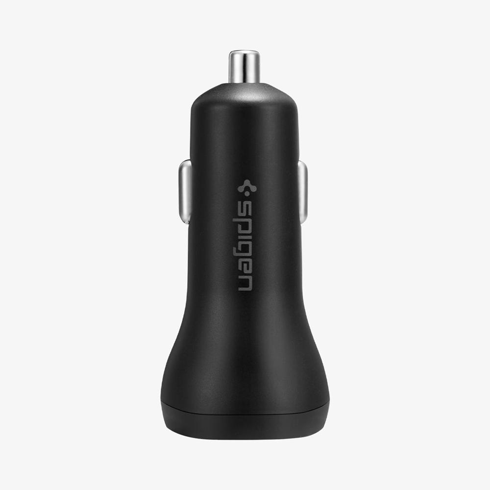 Spigen Essential® Dual Port | 27W Usb-C & Usb-A Car Charger Black | MNHD-65942