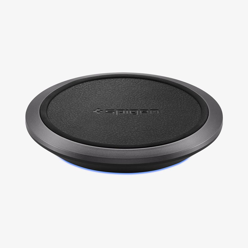 Spigen Essential® Leather | 10W Universal Wireless Charger Black | RYST-12409