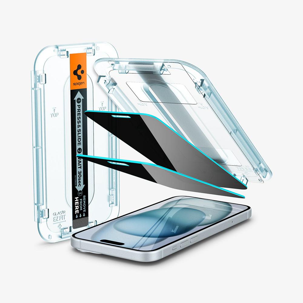 Spigen GLAS.tR EZ Fit | Privacy Iphone 15 Plus Screen Protector Privacy | XDAN-91485