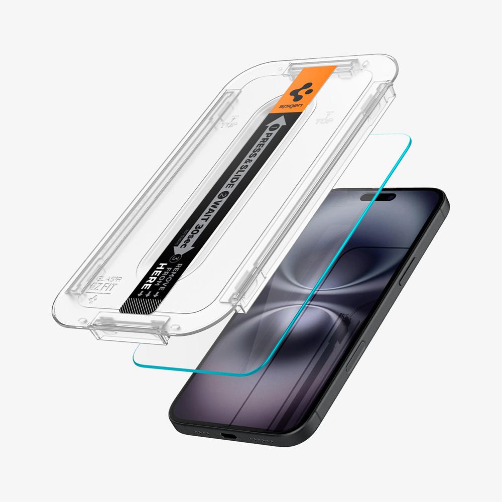 Spigen GLAS.tR EZ Fit | Sensor Protected Iphone 16 Plus Screen Protector Transparent | VBRS-51487