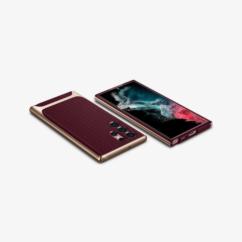 Spigen Herringbone™ (Neo Hybrid) Galaxy S22 Ultra Case Burgundy | EDFL-15872