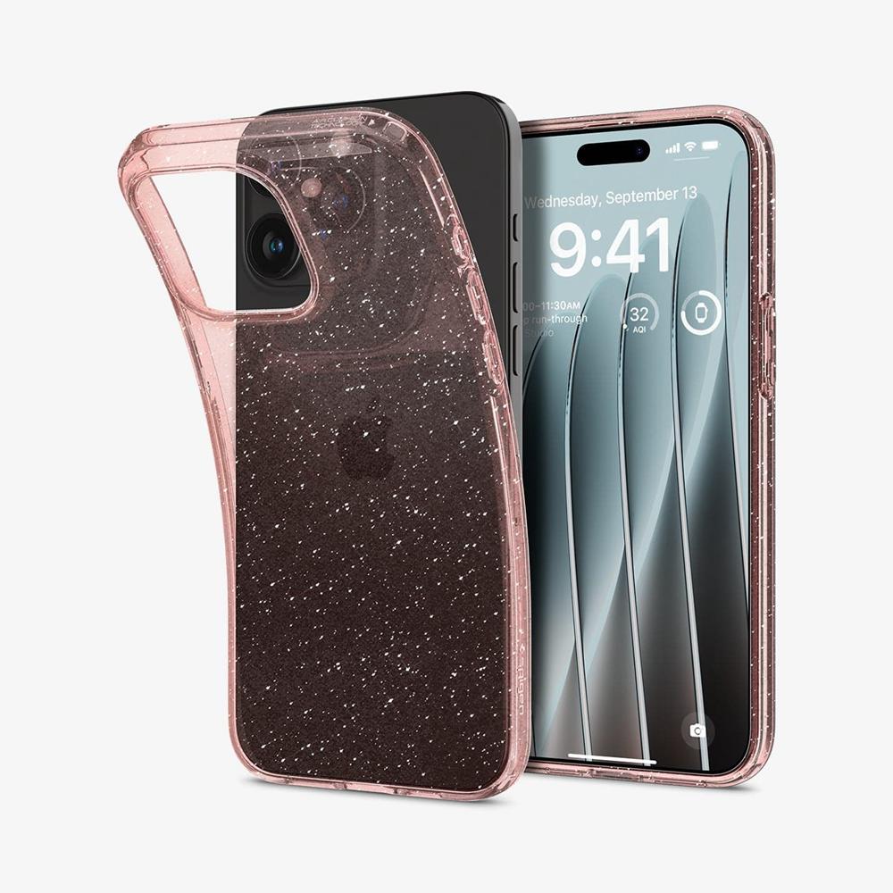 Spigen Liquid Crystal Glitter Iphone 15 Pro Max Case Rose Quartz | WUXP-70284