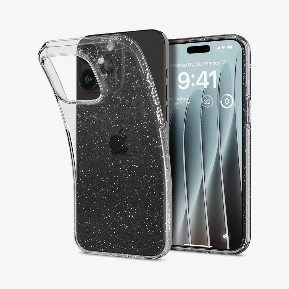 Spigen Liquid Crystal Glitter Iphone 15 Pro Max Case Crystal Quartz Grey | XYMS-16034