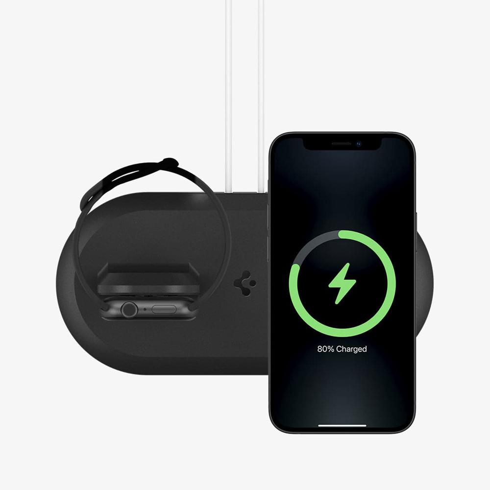 Spigen Nanotac™ MagFit Duo (MagFit) Magsafe Charging Pad Black | FCOQ-15482