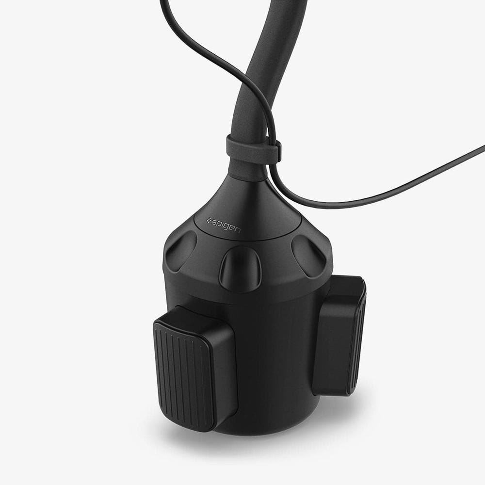 Spigen OneTap Pro | Cup Holder Car Mount (MagFit) Magsafe Car Mount + Charger Black | EHJZ-60817