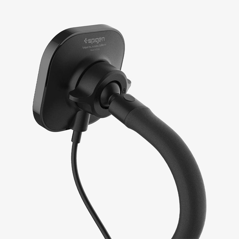 Spigen OneTap Pro | Cup Holder Car Mount (MagFit) Magsafe Car Mount + Charger Black | EHJZ-60817