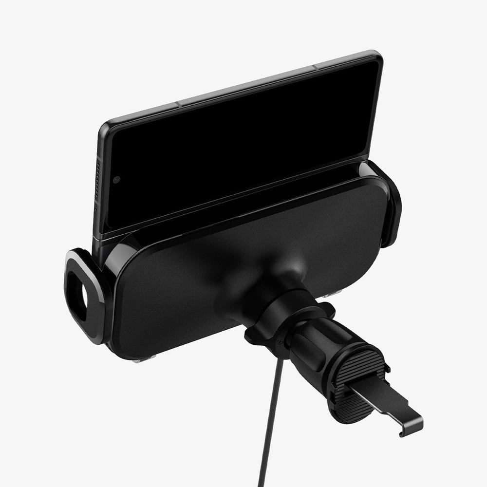 Spigen OneTap Smartlock | Air Vent Mount Galaxy Fold Car Mount + Charger Black | KCQZ-37986