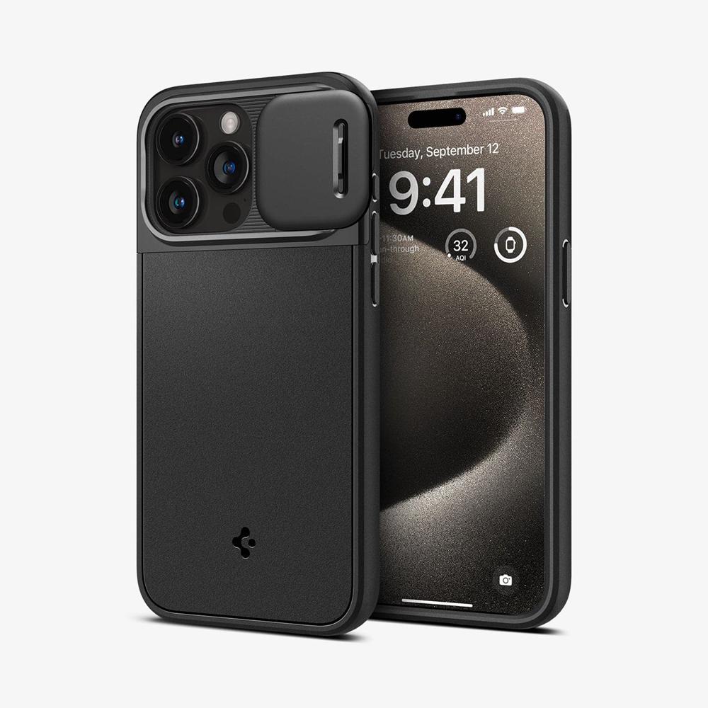 Spigen Optik Armor (MagFit) Iphone 15 Pro Max Case Black | AFXD-60825