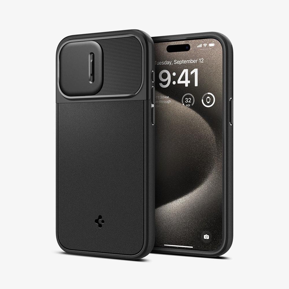 Spigen Optik Armor (MagFit) Iphone 15 Pro Max Case Black | AFXD-60825