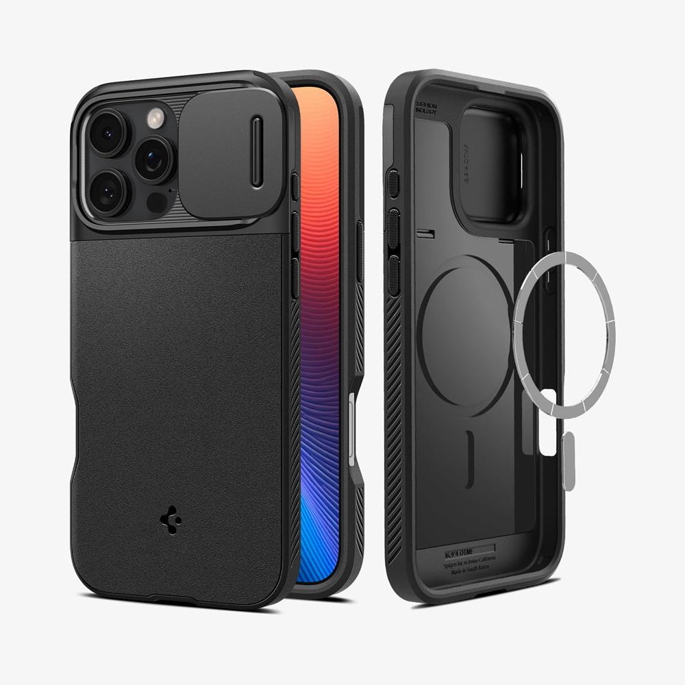 Spigen Optik Armor (MagFit) Iphone 16 Pro Max Case Black | WOQG-19042