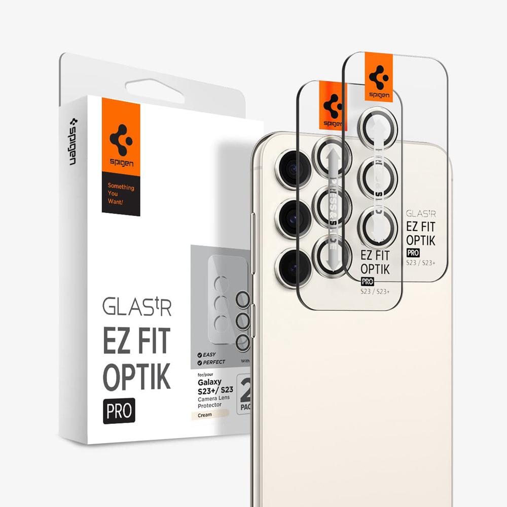 Spigen Optik Pro EZ Fit Galaxy S23 Lens Protector Cream | PRTY-84712