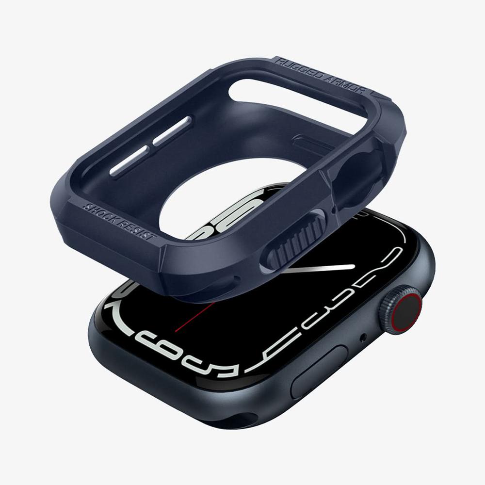 Spigen Rugged Armor Apple Watch (45Mm) Case Navy Blue | WGTV-14092