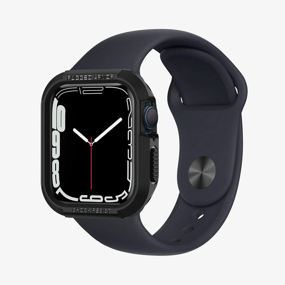 Spigen Rugged Armor Apple Watch (45Mm) Case Black | AVDF-82406