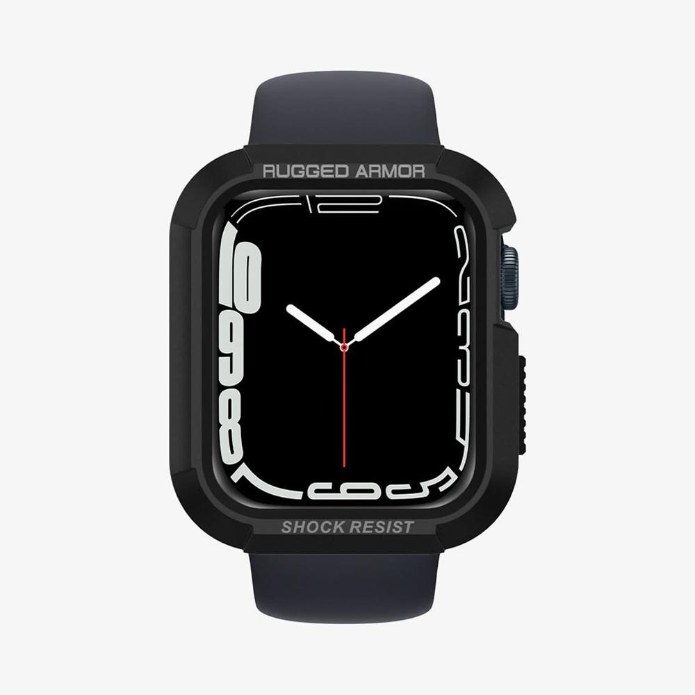 Spigen Rugged Armor Apple Watch (45Mm) Case Black | AVDF-82406