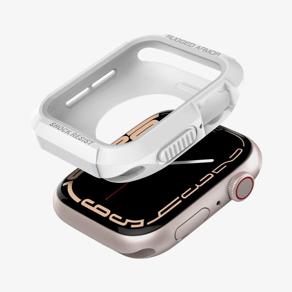 Spigen Rugged Armor Apple Watch (45Mm) Case White | MSDI-51679