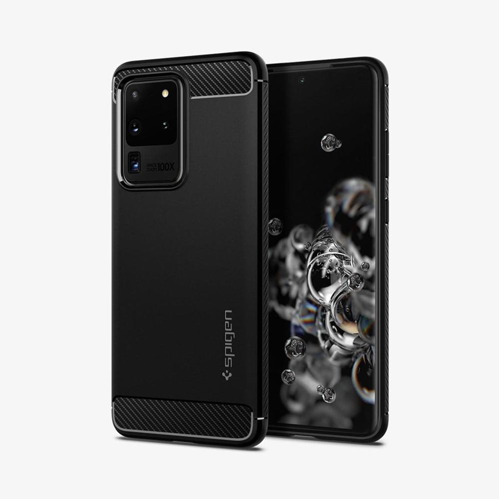 Spigen Rugged Armor Galaxy S20 Ultra Case Matte Black | NMSH-89430