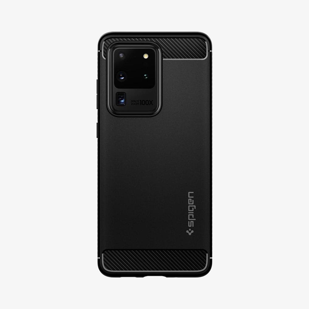 Spigen Rugged Armor Galaxy S20 Ultra Case Matte Black | NMSH-89430