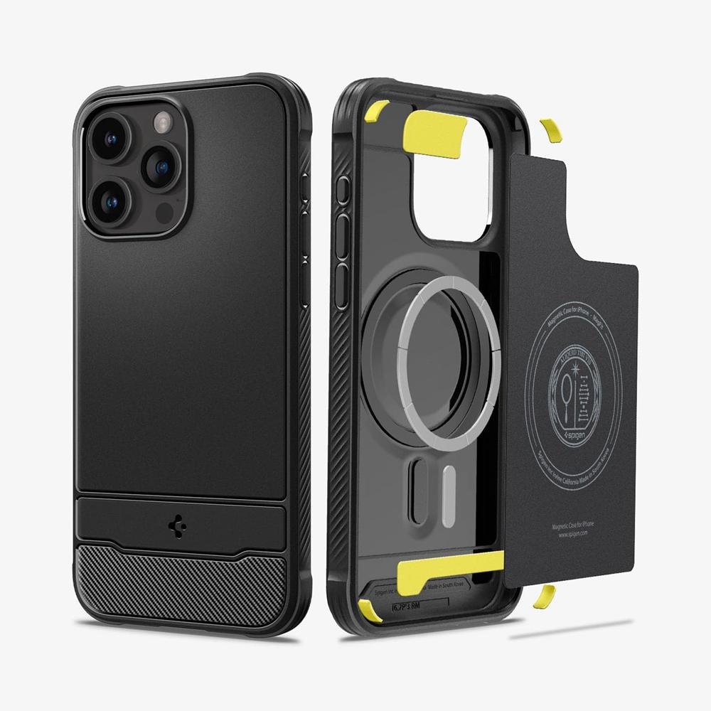 Spigen Rugged Armor (MagFit) Iphone 15 Pro Max Case Matte Black | RDFZ-90567