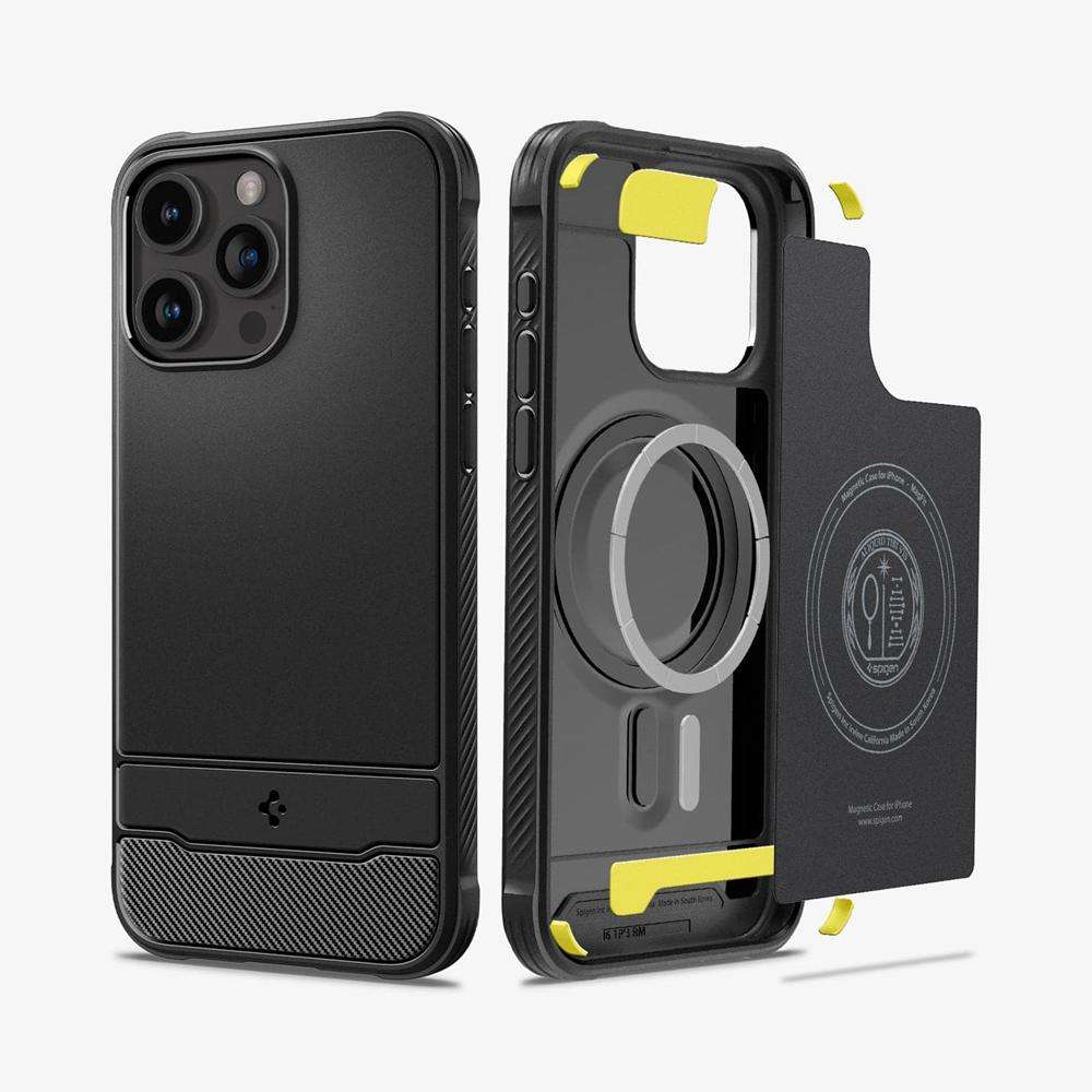 Spigen Rugged Armor (MagFit) Iphone 15 Pro Case Matte Black | QONK-39678